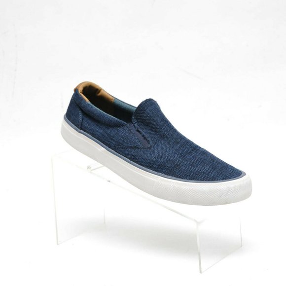 Crevo Pax Blue Fabric Slip On Dual Gusset Boat Loafer Sneaker Shoes Mens 8.5 main image 5
